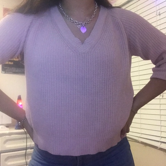 Forever 21 Sweaters - Ribbed dusty pink/pastel knit sweater